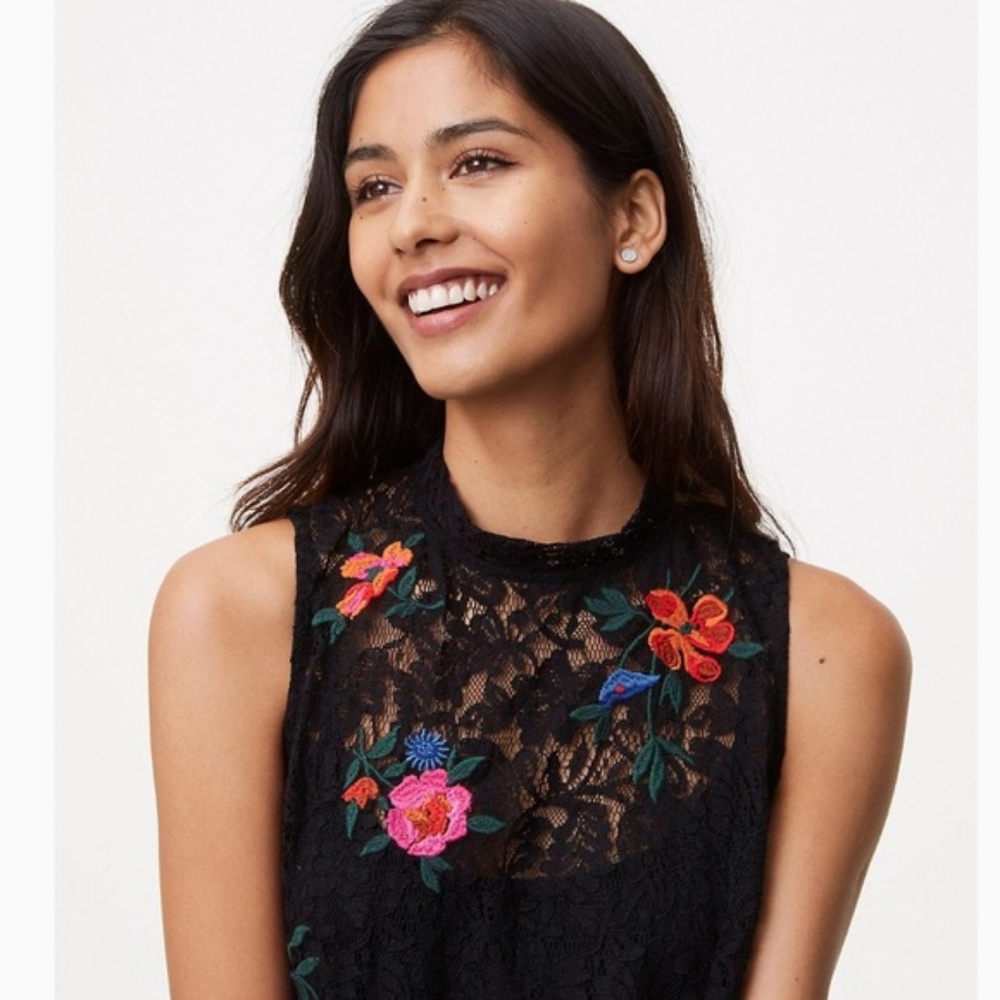 Loft Lace Tank Floral Dream Shell